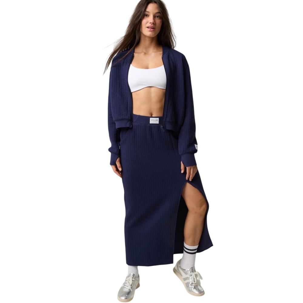 Offline By Aerie Quilted Maxi Skirt, Navy Blue, Plus Size 2XL, NWT